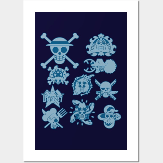 Strawhat Pirates Jolly Roger 9 Wall Art by onepiecechibiproject